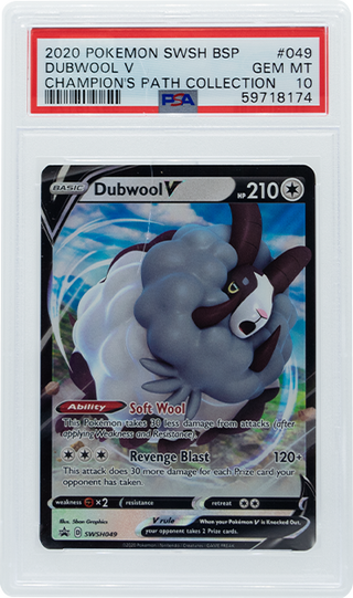 2020 POKEMON SWSH BLACK STAR PROMO DUBWOOL V #49 PSA 10