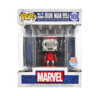 * Funko Pop! Hall of Armor: Iron Man Model 8 Silver Centurion Deluxe 1038 – Previews Exclusive
