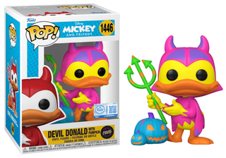 Funko Pop! Devil Donald Duck with Pumpkins, Blacklight, Disney 1446 - Funko Special Edition Exclusive Chase Vinyl Figure in PopShield Protector
