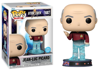 Funko Pop! Jean-Luc Picard, Transporter, Glitter, Star Trek 1687 Vinyl Figure in PopShield Protector