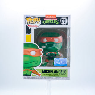 * Funko Pop! Michelangelo (Translucent Green, Teenage Mutant Ninja Turtles, TV) 1701 – Funko Special Edition Exclusive Vinyl Figure in PopShield Protector