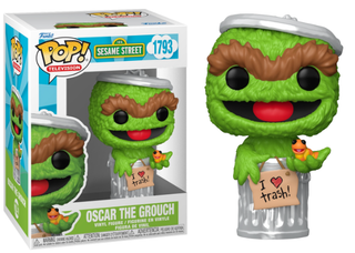 Funko Pop! Oscar the Grouch, Sesame Street, TV 1793 Vinyl Figure in PopShield Protector