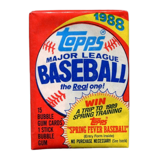 1988 Topps Baseball Cards Unopened Pack