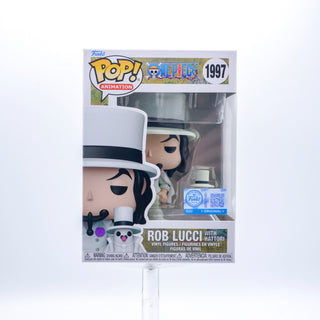 * Funko Pop! Rob Lucci with Hattori (White Suit, One Piece) 1997 – Funko Special Edition Exclusive