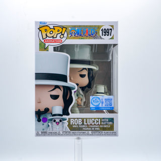 * Funko Pop! Rob Lucci with Hattori (White Suit, One Piece) 1997 – Funko Special Edition Exclusive