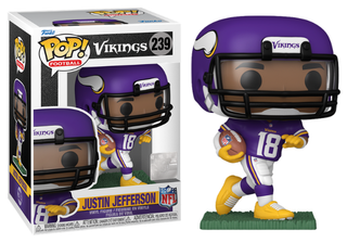 Funko Pop! Justin Jefferson, Minnesota Vikings, NFL 239 Vinyl Figure in PopShield Protector