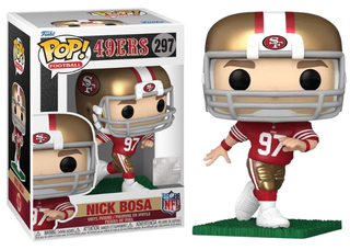 Funko Pop! Nick Bosa San Francisco 49ers, NFL 297 Vinyl Figure in PopShield Protector