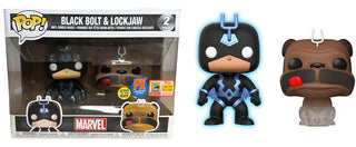 Black Bolt (Glow in the Dark) & Lockjaw (Teleporting, Two Stickers) 2-pk - 2018 SDCC/Previews Exclusive