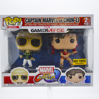 * Funko Pop! Captain Marvel vs Chun Li (Player 2, Marvel vs Capcom) 2-Pack – Hot Topic Exclusive