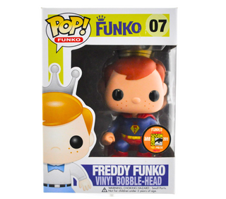 Freddy Funko as Superman 07 - 2011 SDCC Exclusive /48 made **Sticker Peeling, Box Swap** [Light Damage]