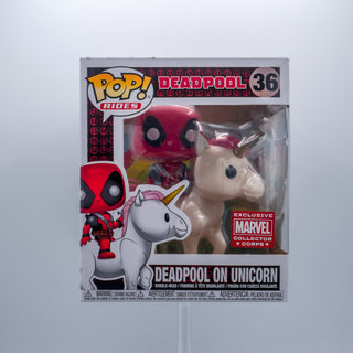 * Funko Pop! Deadpool on Unicorn Rides 36 – Marvel Collector Corps Exclusive