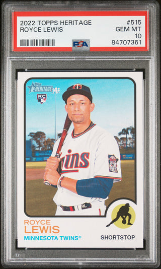 2022 TOPPS HERITAGE ROYCE LEWIS  #515 - PSA 10 ROOKIE CARD