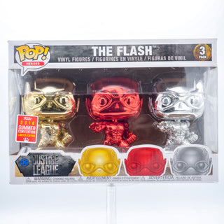 * Funko Pop! The Flash Justice League, Chrome 3-Pack – 2018 Summer Convention Exclusive Vinyl Figure