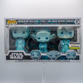 * Funko Pop! Anakin Skywalker / Yoda / Obi-Wan Kenobi Glow in the Dark, Endor 3-Pack – Amazon Exclusive