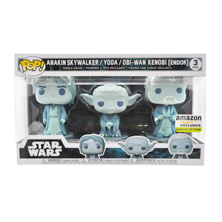 * Funko Pop! Anakin Skywalker / Yoda / Obi-Wan Kenobi (Glow in the Dark, Endor) 3-Pack – Amazon Exclusive