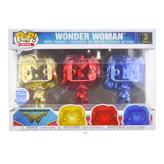 * Funko Pop! Wonder Woman (Gauntlets, Chrome) 3-Pack – Funko Shop Exclusive