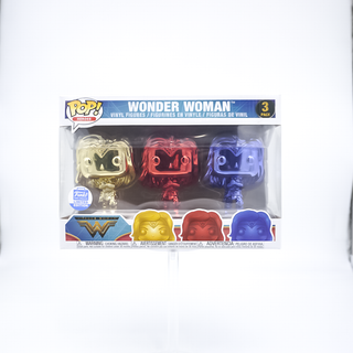 * Funko Pop! Wonder Woman (Gauntlets, Chrome) 3-Pack – Funko Shop Exclusive