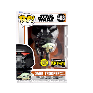 * Funko Pop! Dark Trooper with Grogu (Glow in the Dark, Mandalorian) 488 – Entertainment Earth Exclusive