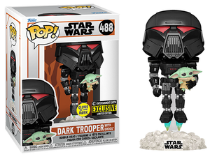 Dark Trooper w/ Grogu (Glow in the Dark, Mandalorian) 488 - Entertainment Earth Exclusive