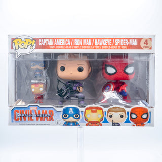 * Funko Pop! Captain America / Iron Man / Hawkeye / Spider-Man Civil War 4-Pack Vinyl Figure