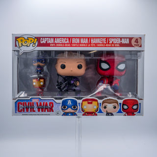 * Funko Pop! Captain America / Iron Man / Hawkeye / Spider-Man Civil War 4-Pack