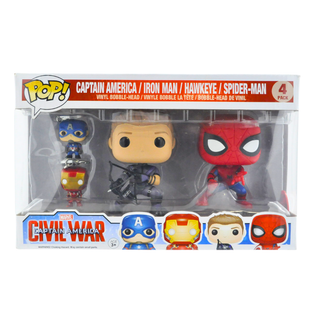 * Funko Pop! Captain America / Iron Man / Hawkeye / Spider-Man Civil War 4-Pack