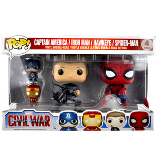 * Funko Pop! Spider-Man /Hawkeye Pops + Captain America /Iron Man Keychains 4-Pack