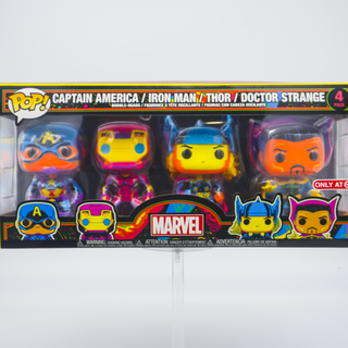 * Funko Pop! Captain America / Iron Man / Thor / Doctor Strange Black Light 4-Pack – Target Edition Exclusive