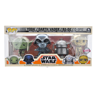 * Funko Pop! Star Wars: Concept Series 4-Pack (Yoda / Darth Vader / R2-D2 / C-3PO) – Special Edition Exclusive