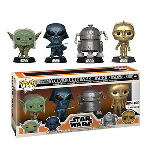 Star Wars Concept Series 4-Pack Yoda, Darth Vader, R2-D2, C-3PO - Amazon Exclusive