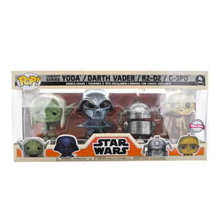 * Funko Pop! Star Wars: Concept Series 4-Pack Yoda / Darth Vader / R2-D2 / C-3PO – Special Edition Exclusive