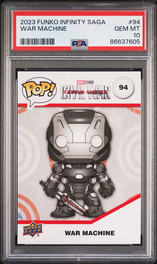 2023 UPPER DECK FUNKO POP MARVEL  WAR MACHINE  #94  PSA 10