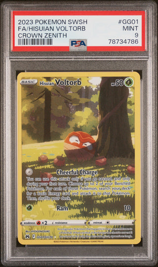 2023 POKEMON SWORD AND SHIELD CROWN ZENITH Full Art HISUIAN VOLTORB #GG01 PSA 9