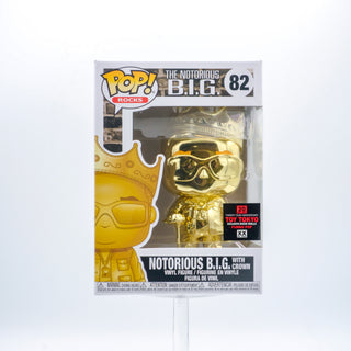 * Funko Pop! Notorious B.I.G. with Crown (Gold) 82 – 2020 Toy Tokyo Exclusive Vinyl Figure in PopShield Protector