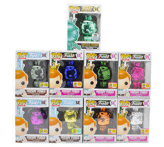 Set of 9 Chrome Freddy Funkos including Gold /24