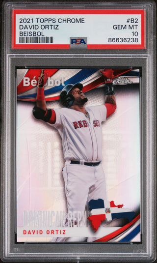 2021 TOPPS CHROME BEISBOL DAVID ORTIZ BEISBOL #B2 - PSA 10