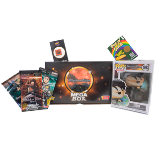 Attack On Titan Mega Box - Funko Pop, Booster Packs, Enamel Pin & Bonus Items