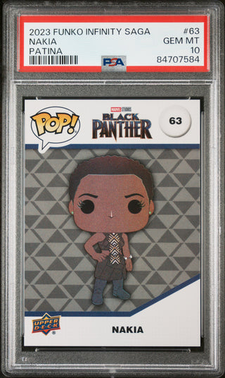2023 UPPER DECK FUNKO POP MARVEL  NAKIA PATINA #63  PSA 10