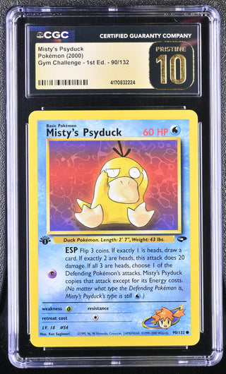 2000 Gym Challenge - 1st Ed. Misty's Psyduck 90/132 CGC PRISTINE 10
