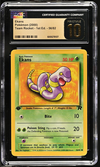 2000 Team Rocket - 1st Ed. Ekans 56/82 CGC PRISTINE 10