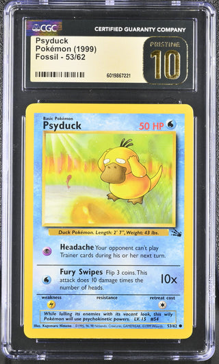 1999 Fossil Psyduck 53/62 CGC PRISTINE 10