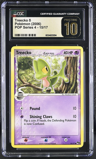 2006 POP Series 4 Treecko 15/17 CGC PRISTINE 10