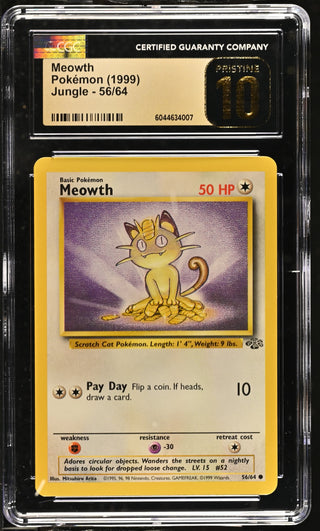 1999 Jungle Meowth 56/64 CGC PRISTINE 10