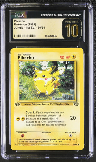 1999 Jungle - 1st Ed. Pikachu 60/64 CGC PRISTINE 10