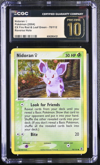 2004 EX Fire Red & Leaf Green Nidoran 70/112 Reverse Holo CGC PRISTINE 10