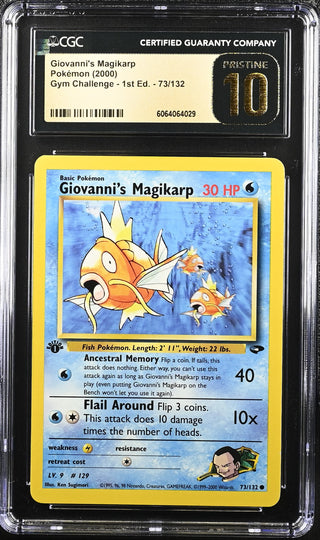 2000 Gym Challenge - 1st Ed. Giovanni's Magikarp 73/132 CGC PRISTINE 10 POP 3