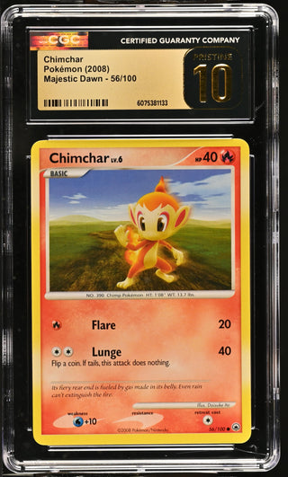 2008 Majestic Dawn Chimchar 56/100 CGC PRISTINE 10
