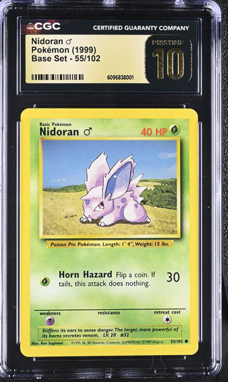 1999 Base Set Nidoran 55/102 CGC PRISTINE 10