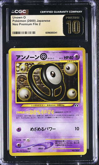 2000 Neo Premium File 2 Unown O CGC PRISTINE 10 POP 3