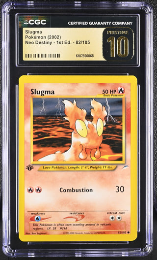 2002 Neo Destiny - 1st Ed. Slugma 82/105 CGC PRISTINE 10